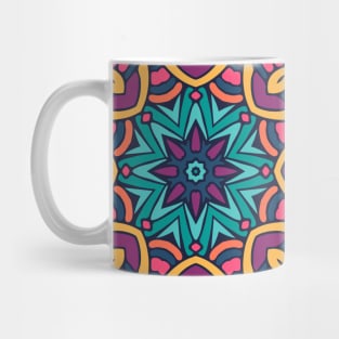 Colorful Oriental Rug Mandala Boho Pattern Mug